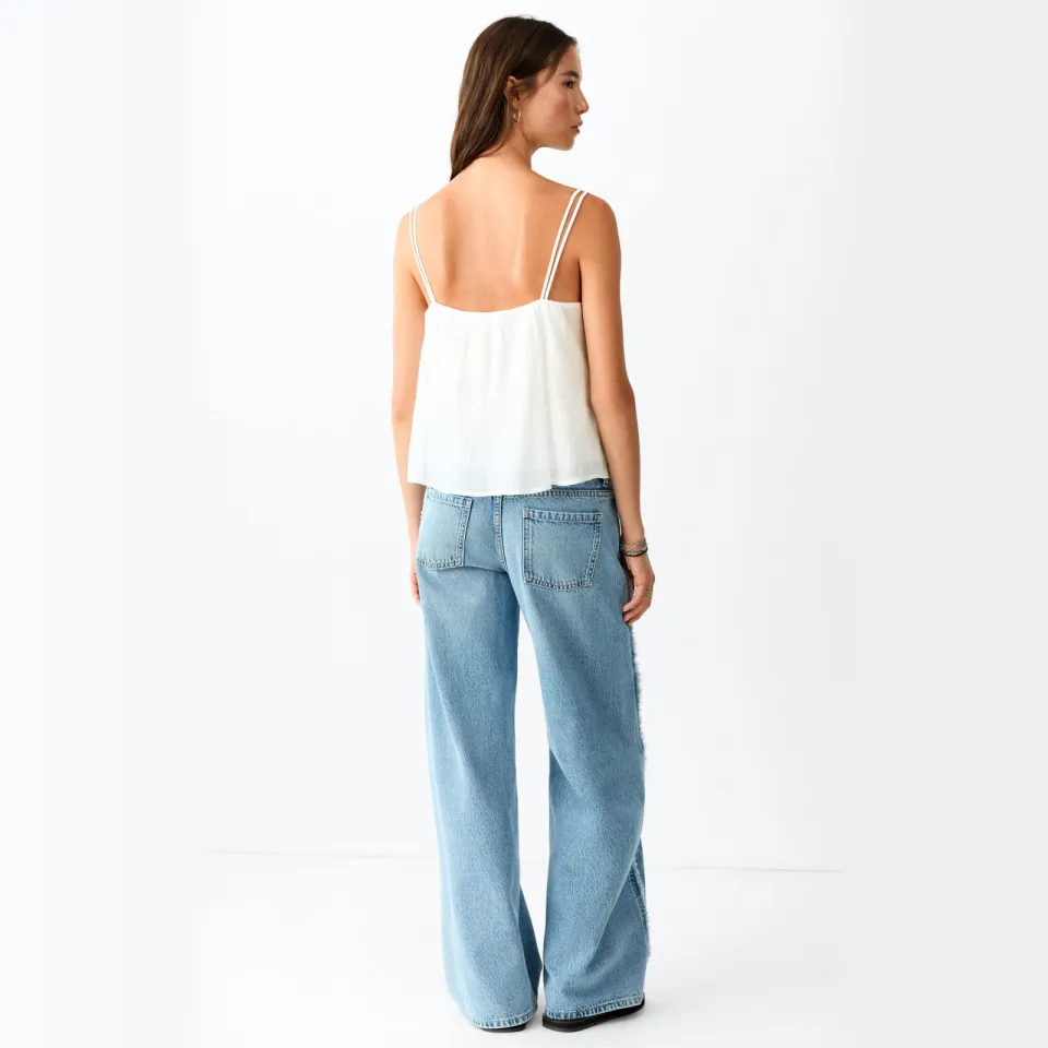Mango top met borduursels wit, foto 3