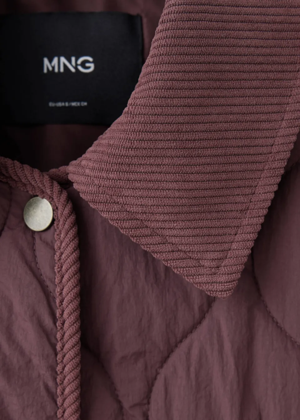 Mango Teen quilted tussenjas bordeauxrood, foto 7