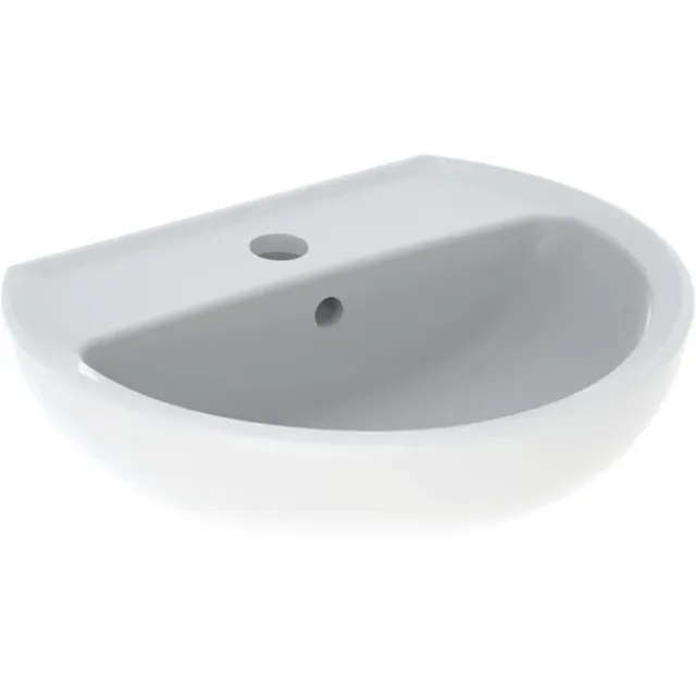 Geberit Fontein Geberit Bastia 50x41 cm Rond met Kraangat met Overloop Glans Wit