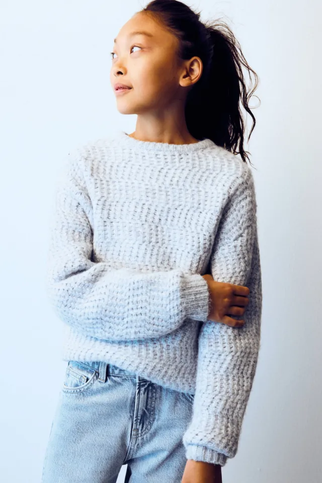 Mango Kids gebreide trui met wol - lichtblauw