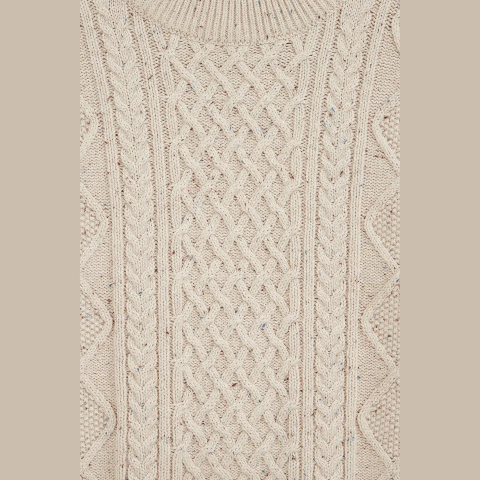 WE Fashion katoenen kabeltrui - beige, foto 6