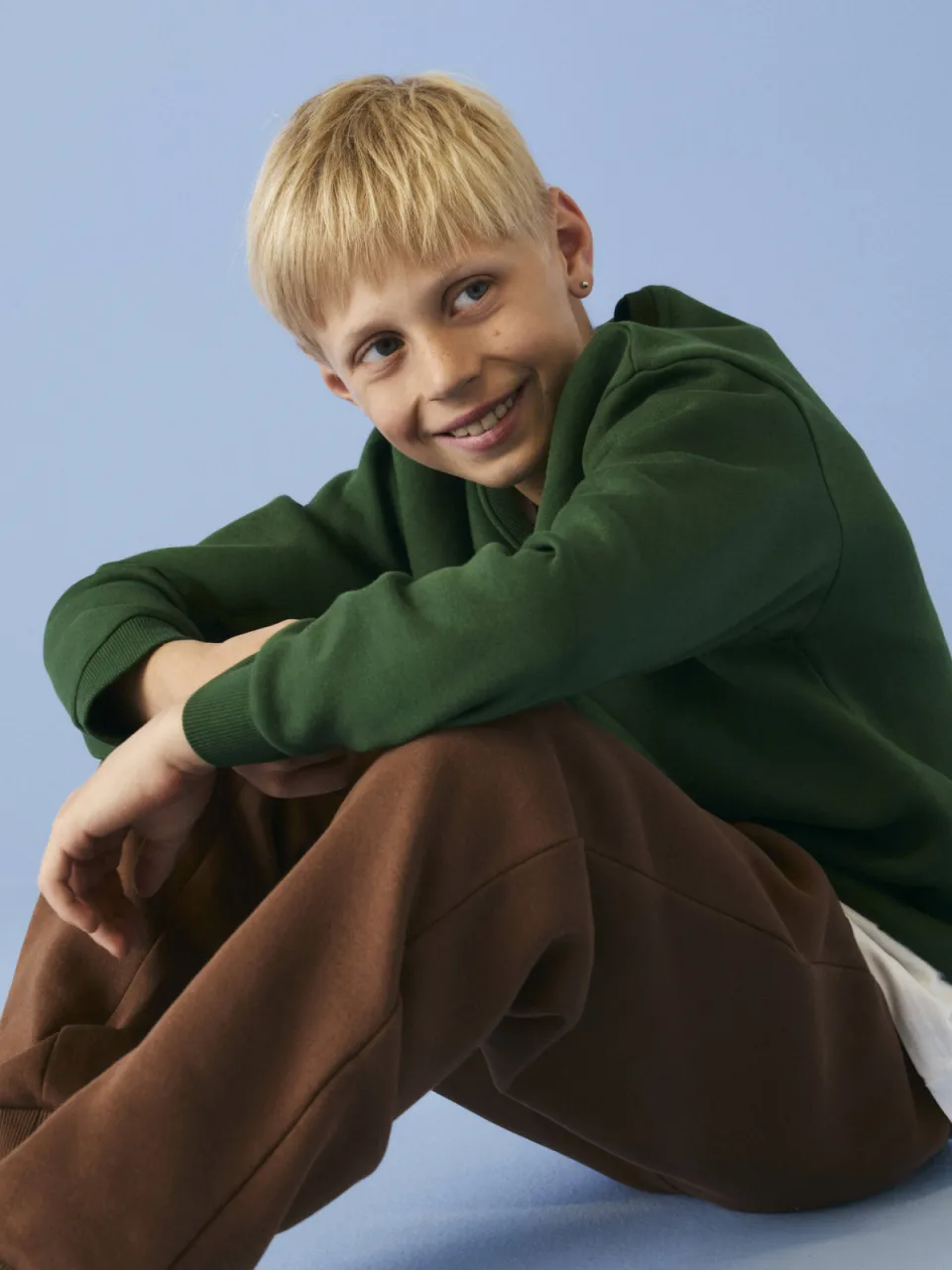 NAME IT KIDS sweater met borduursels - donkergroen