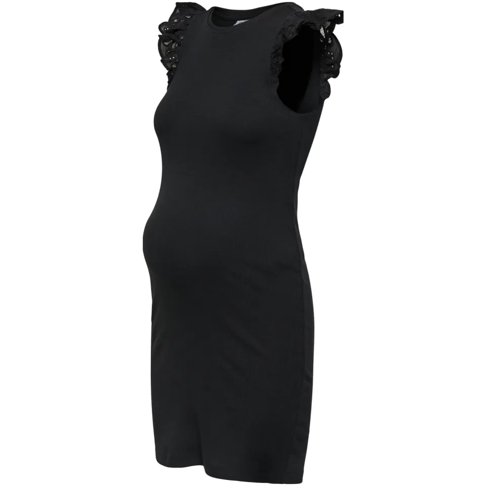 Only Maternity korte zwangerschapsjurk broderie zwart, foto 7