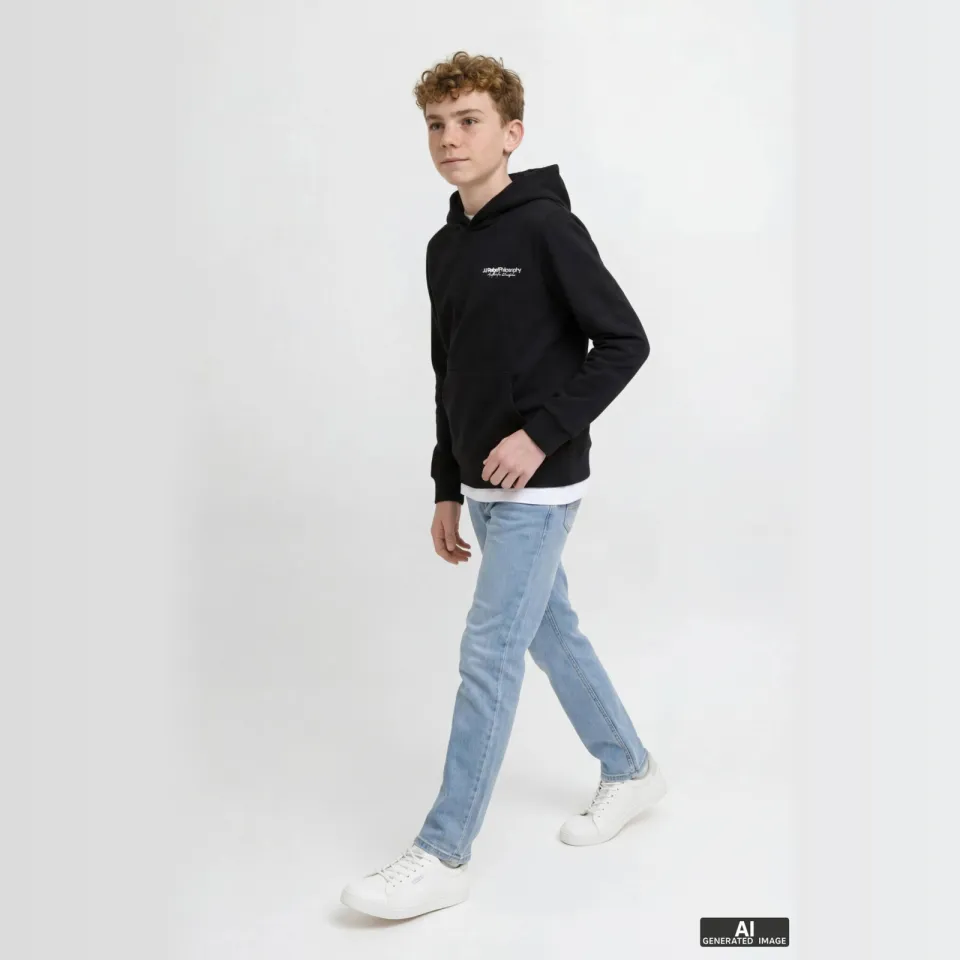 JJ Rebel JUNIOR hoodie zwart, foto 4
