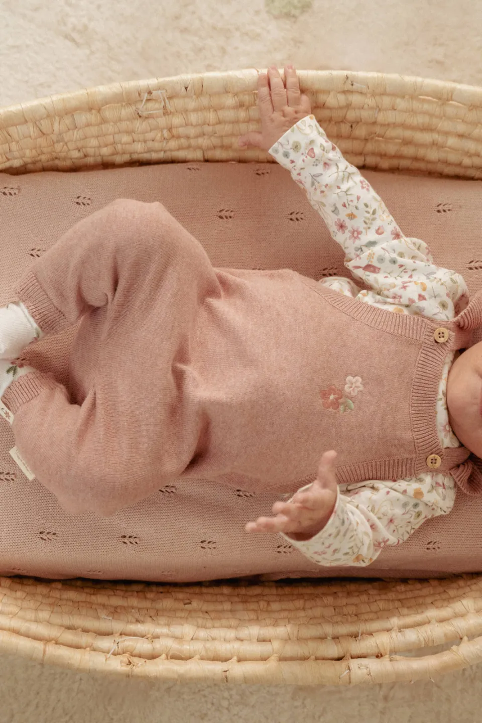 Little Dutch longsleeve ecru Offwhite/roze/groen
