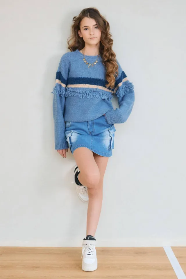 NoBell’ trui blauw gebreid