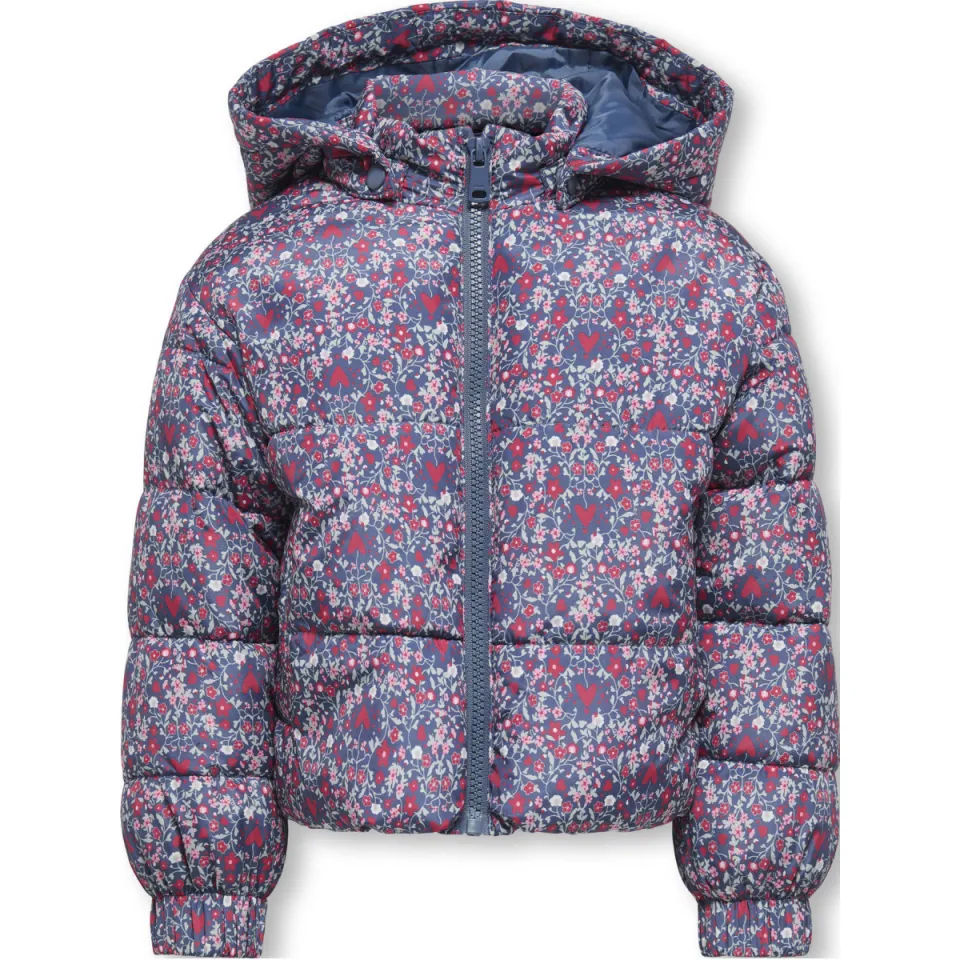 KIDS ONLY MINI gewatteerde jas bloemenprint blauw/rood, foto 2