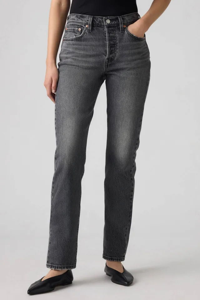 Levi's 501 high waist straight leg jeans Black denim