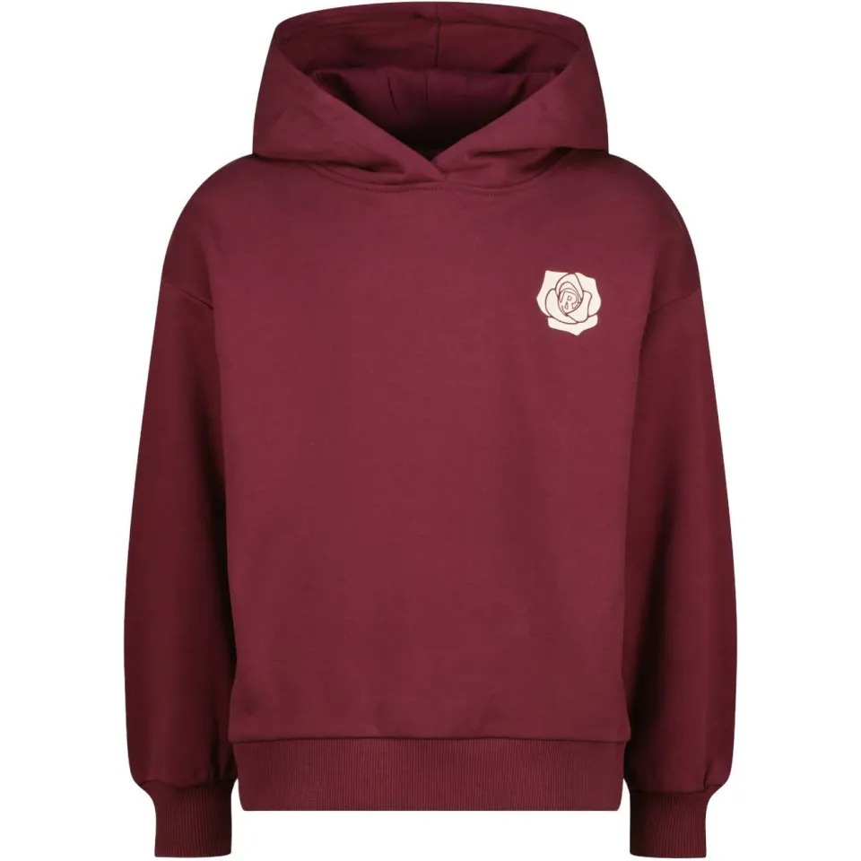 Raizzed boxy hoodie met backprint - donkerrood, foto 2