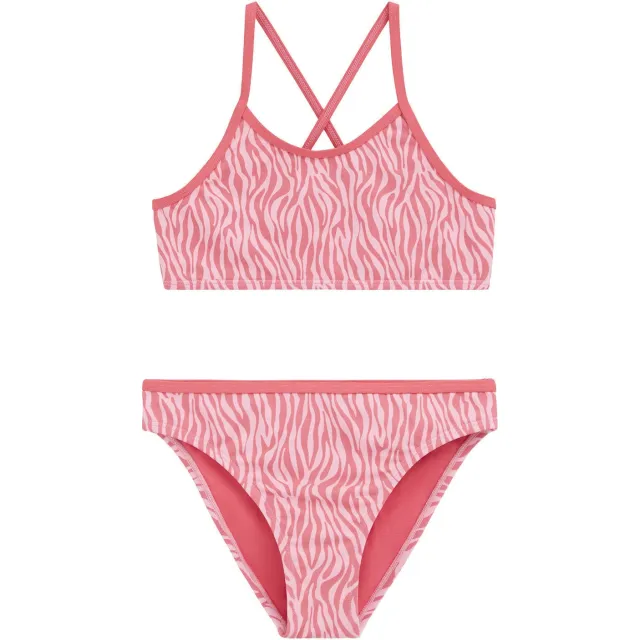 WE Fashion cropbikini met zebraprint - roze