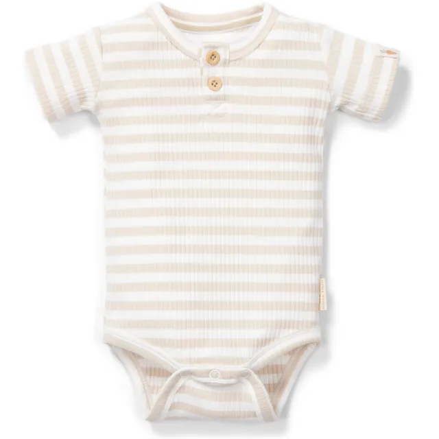 Little Dutch romper met streep print ecru/wit Wit/ecru
