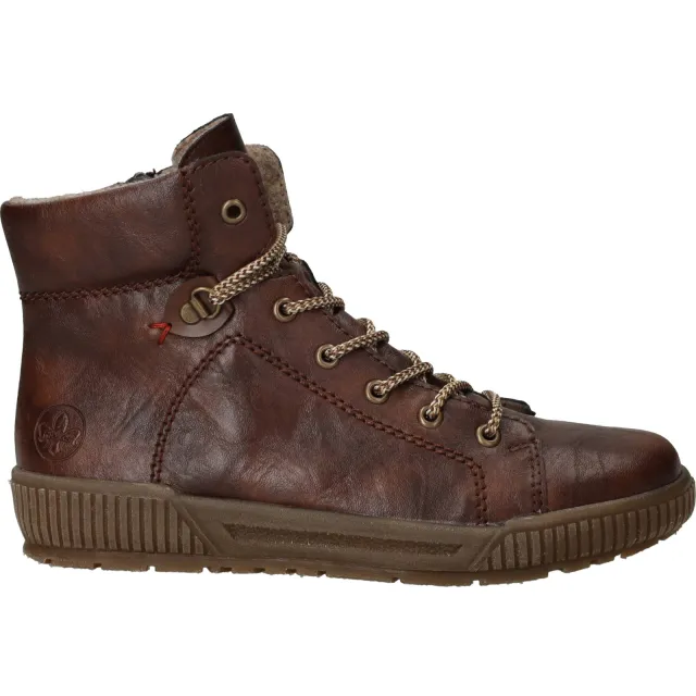 Rieker veterboots hoog cognac