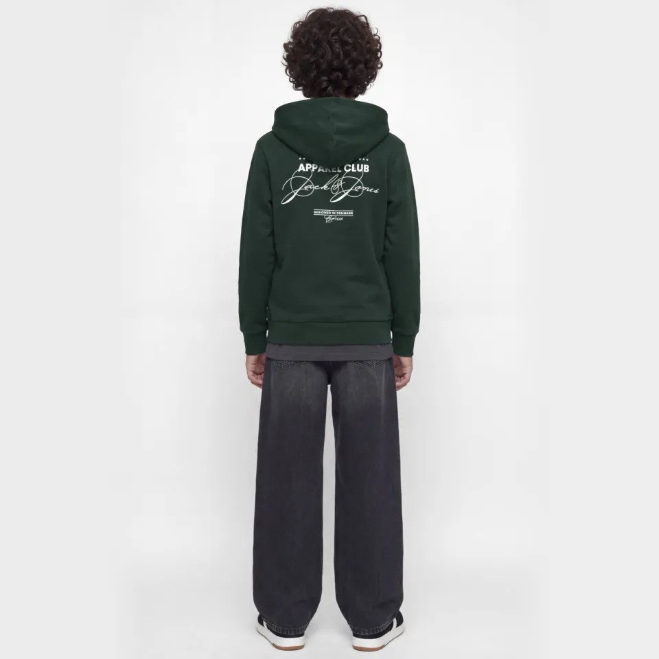 Jack & Jones JUNIOR hoodie met backprint - donkergroen, foto 3