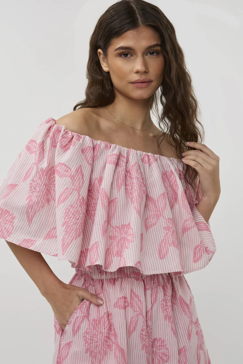 Studio AMAYA Kaja off shoulder top roze, foto 7