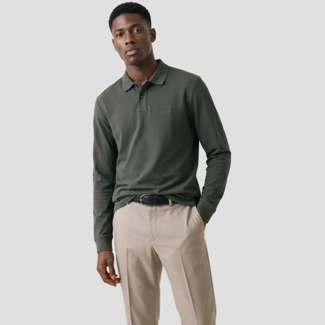 Boss slim fit polo met logo - open green