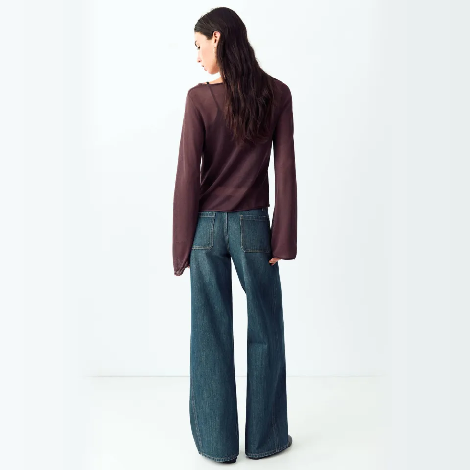 Mango TEEN wide leg jeans - mediumblauw, foto 5