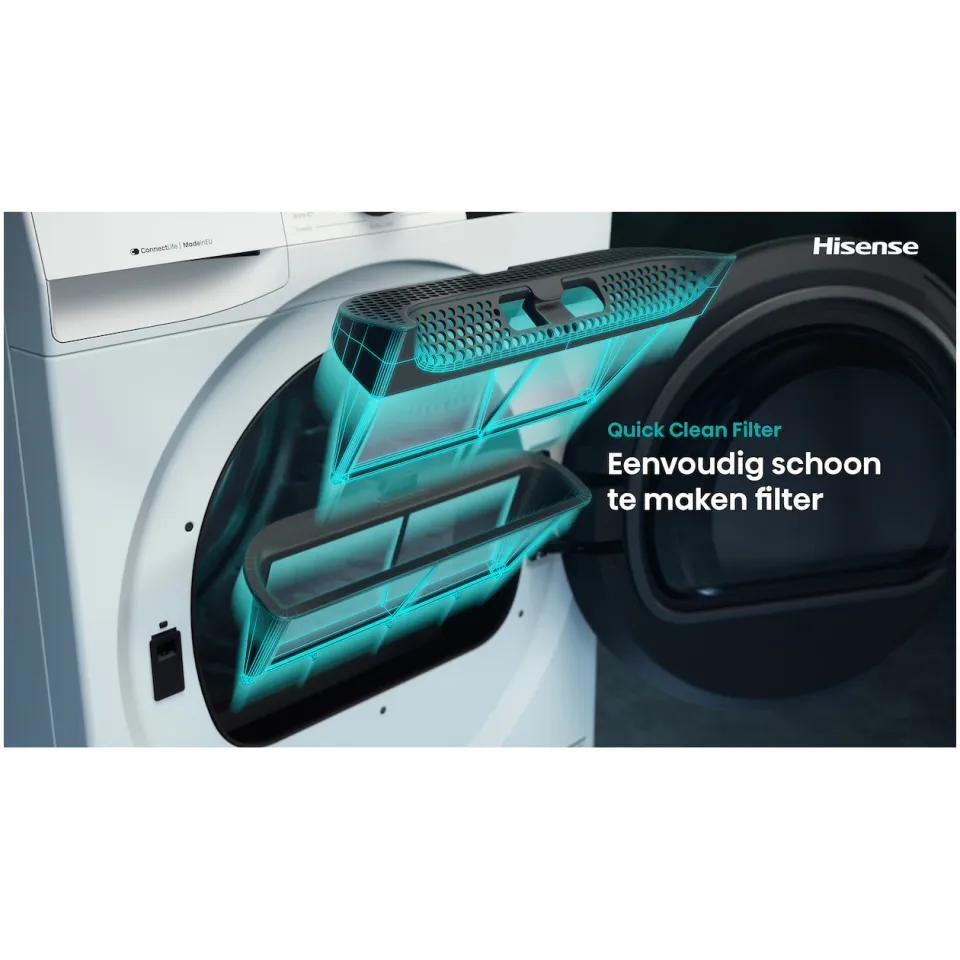 Hisense DH3E900BWCB warmtepompdroger wit, foto 3