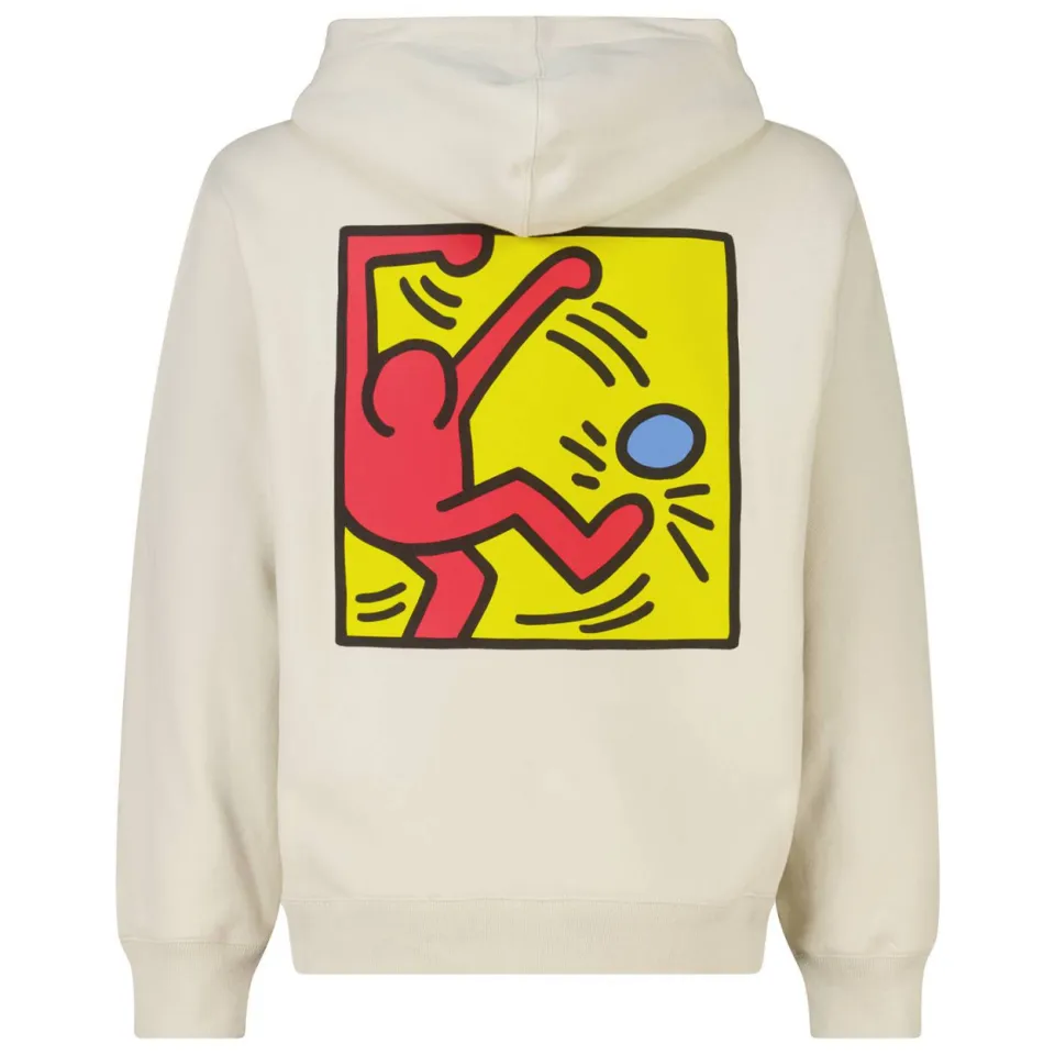 America Today hoodie met backprint - ecru/geel/rood, foto 3