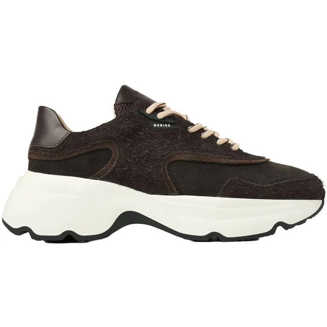 Nubikk Ross Zay chunky leren sneakers donkerbruin