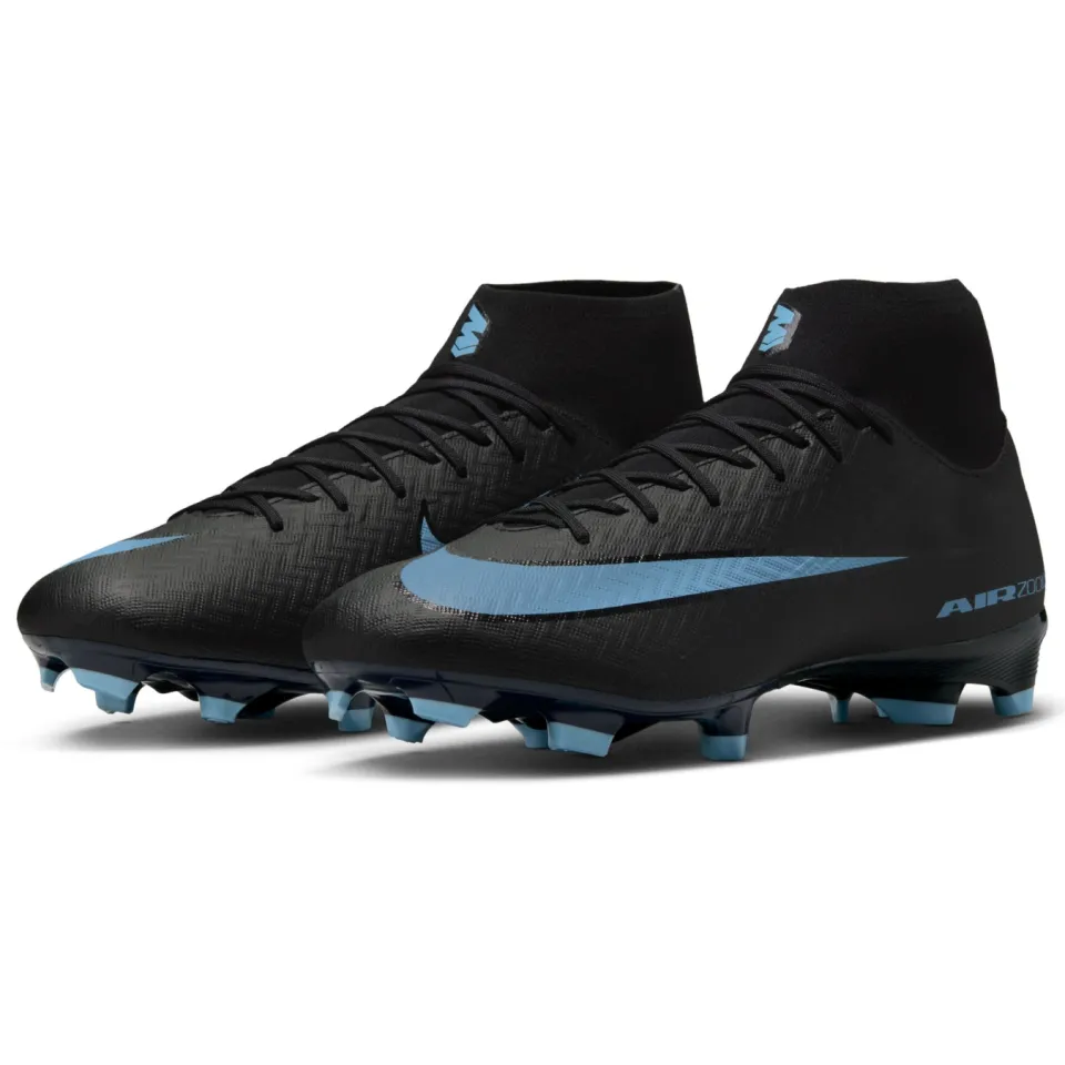 Nike Zoom Mercurial Superfly 10 Academy Gras / Kunstgras Voetbalschoenen (MG) Zwart Lichtblauw, foto 3