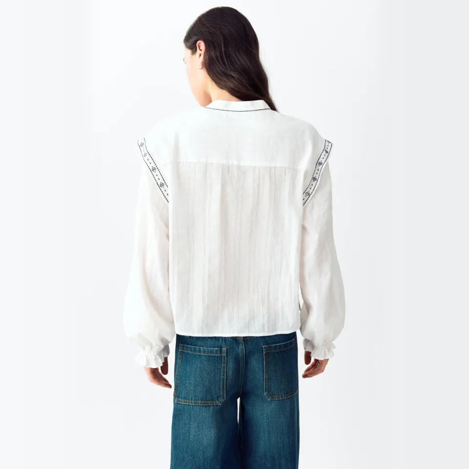 Mango Teen blouse met borduursels wit, foto 4