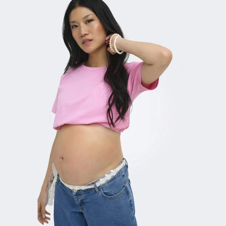 Only zwangerschaps T-shirt roze, foto 8