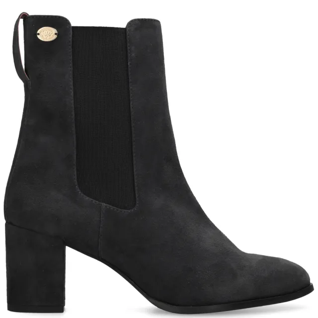 Fred de la Bretoniere Farah Chelsea leren suède chelsea boots met hak - donkerblauw