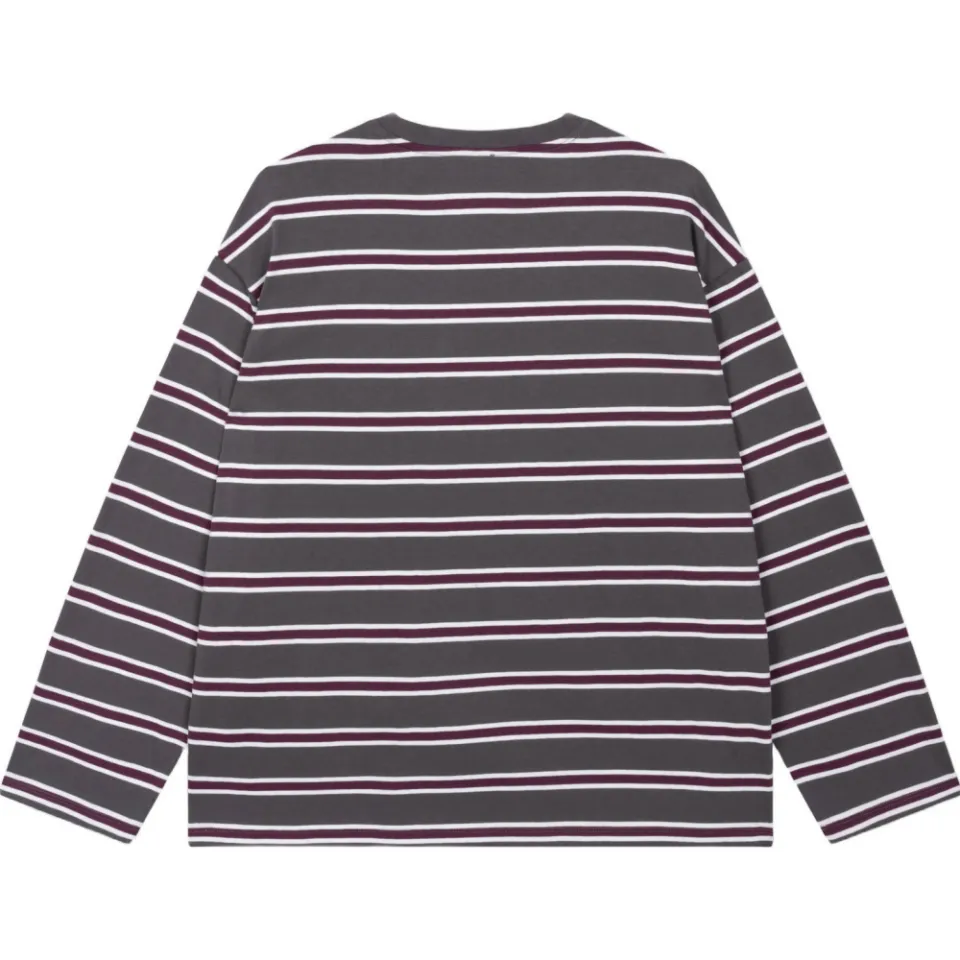 Alix The Label gestreept longsleeve shirt antraciet, foto 3