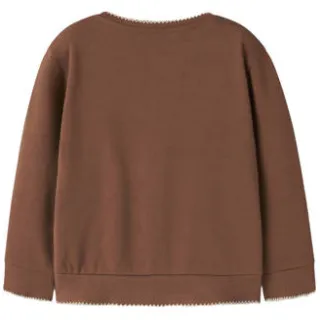 Lil' Atelier MINI loose fit sweater - bruin Effen, foto 2