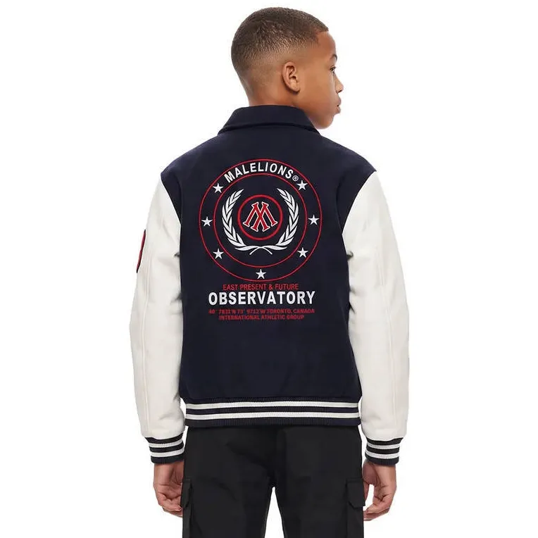 Malelions baseball jacket donkerblauw donkerblauw/ecru/rood, foto 4