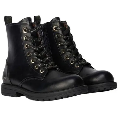 Replay Denver 4 enkelboots met profielzool en logo - zwart, foto 3