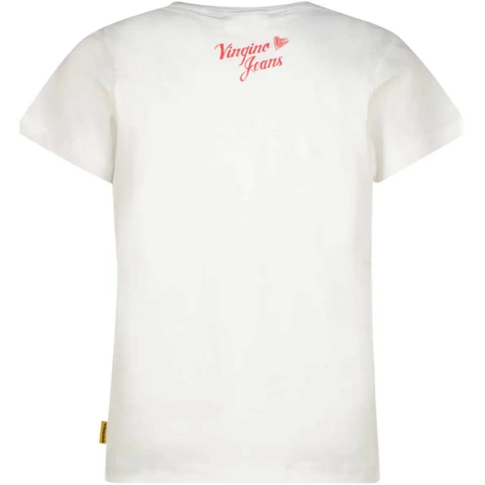 Vingino T-shirt wit met hartjesprint, foto 3