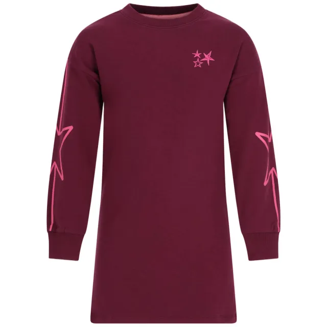 TYGO & vito Daisy midi sweatjurk met sterren donkerrood, foto 2