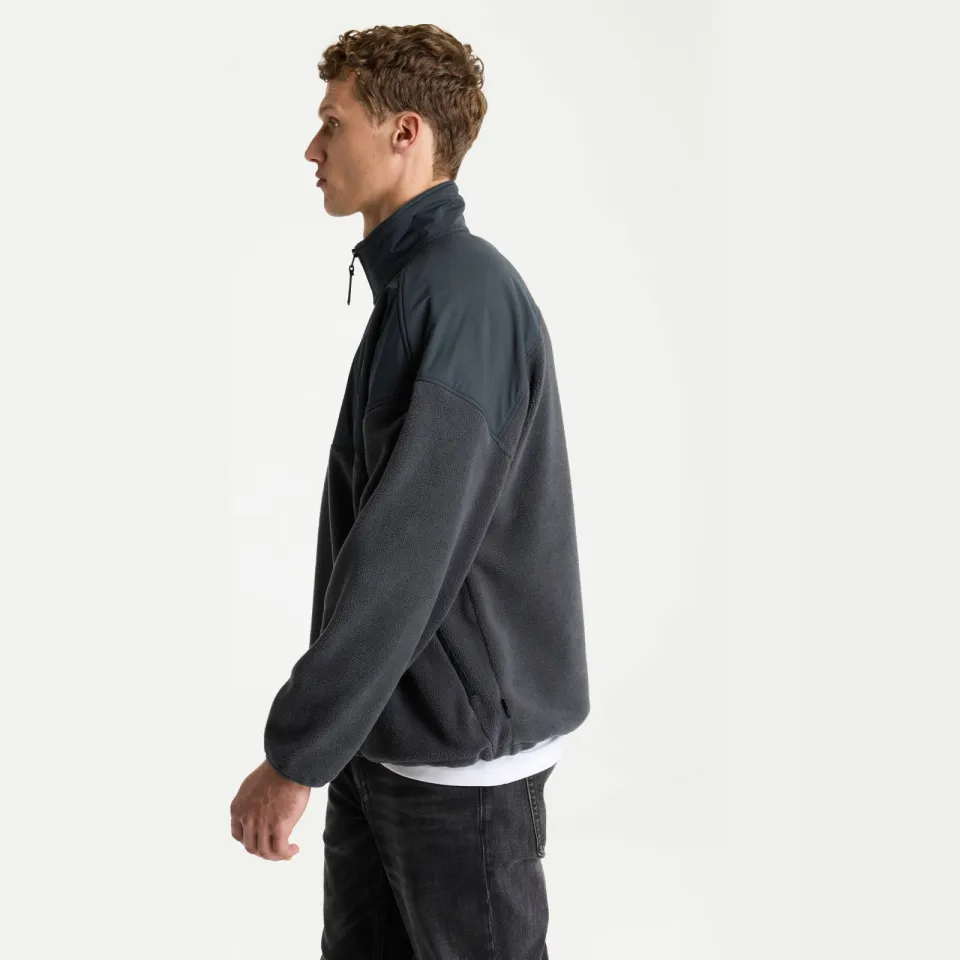CHASIN' Ridge Half Zip relaxed fit fleecetrui - grijs, foto 3