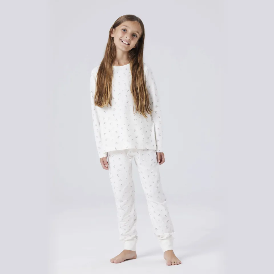 NAME IT KIDS pyjama met bloemen print ecru