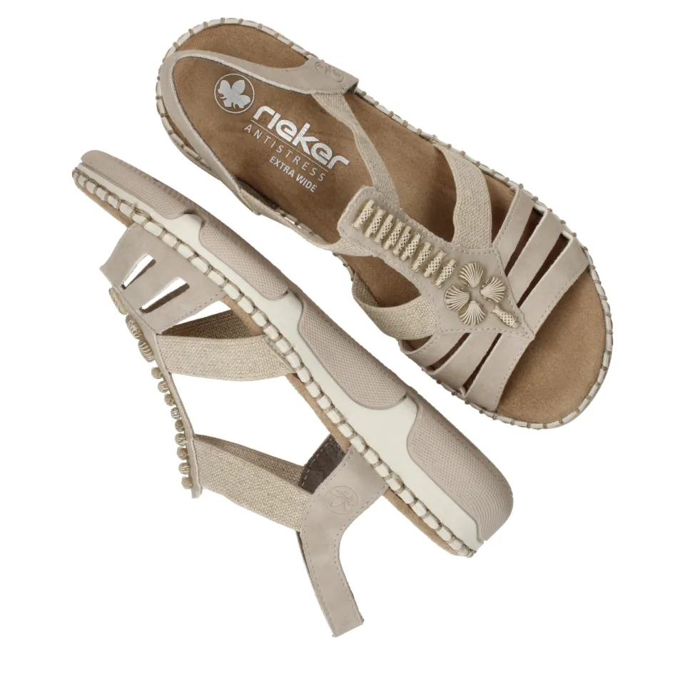 Rieker 66201 sandalen beige, foto 7