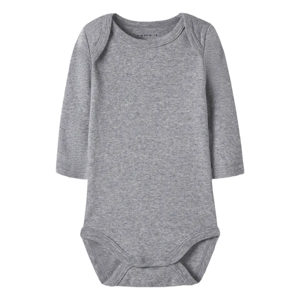 NAME IT BABY romper - zwart/grijs melange/wit (set van 3), foto 3