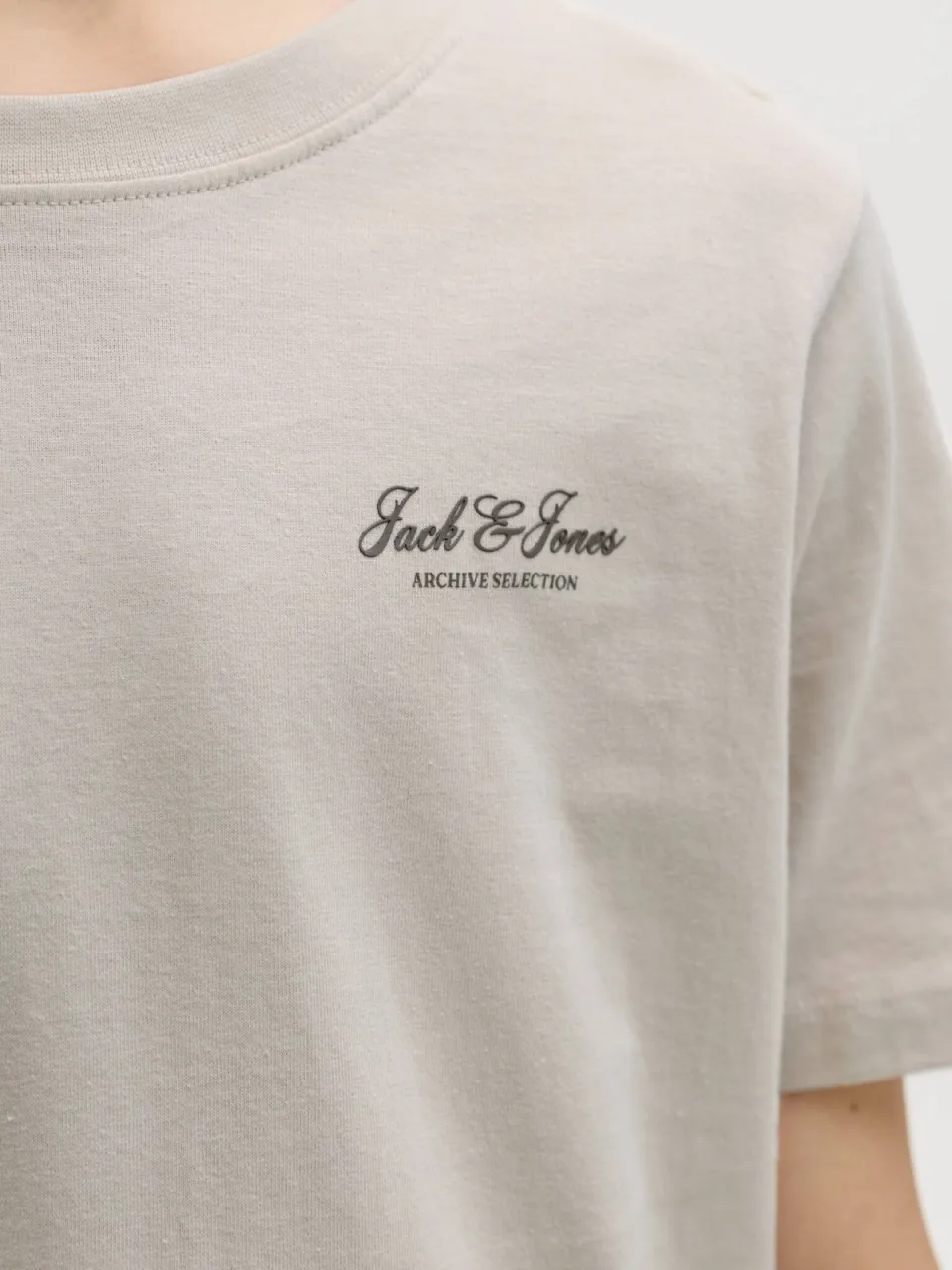 Jack & Jones T-shirt beige effen, foto 6