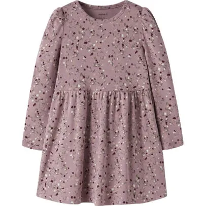 NAME IT MINI gebloemde midi jurk lila