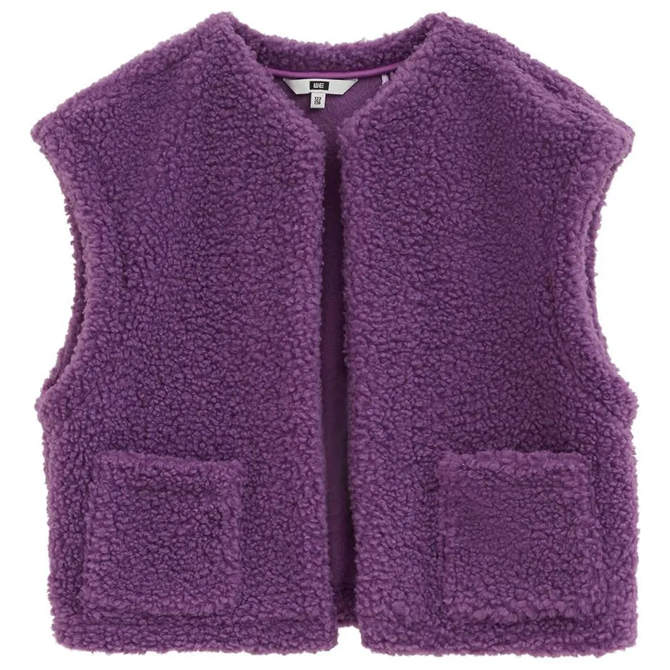 WE Fashion teddy gilet met zebraprint - paars, foto 2