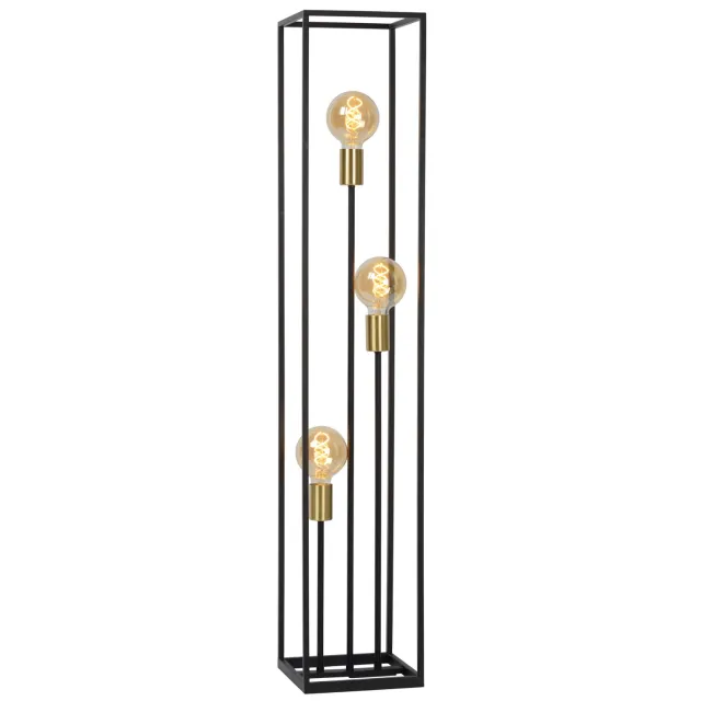 Lucide RUBEN - Vloerlamp - 3xE27 - Zwart
