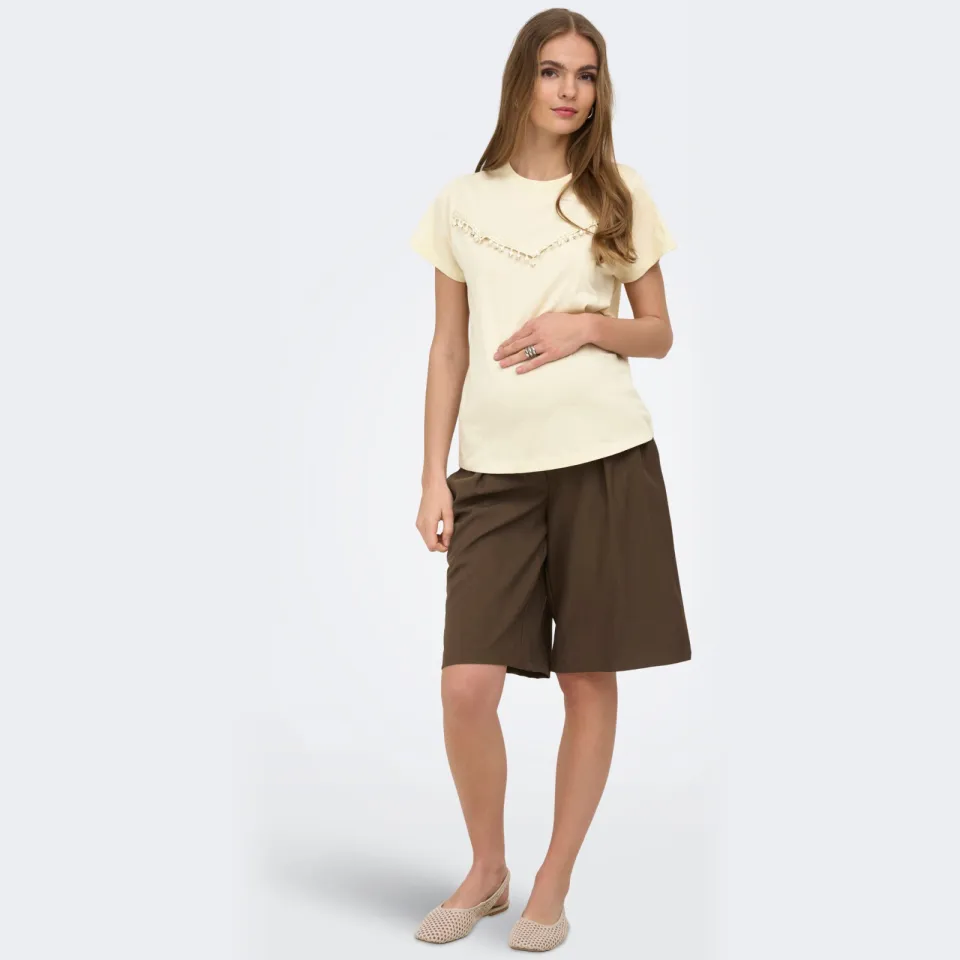 Only Maternity zwangerschaps T-shirt ecru