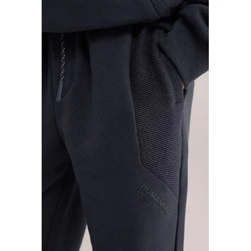 WE Fashion tapered joggingbroek donkerblauw grijs, foto 4