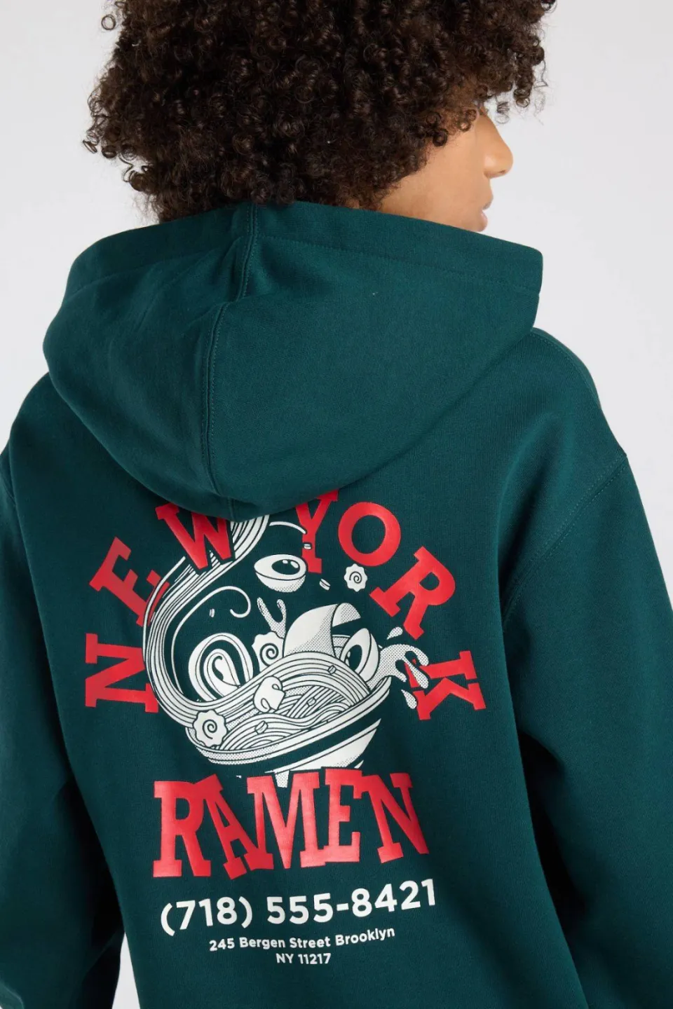 America Today hoodie met backprint - groen/rood, foto 5