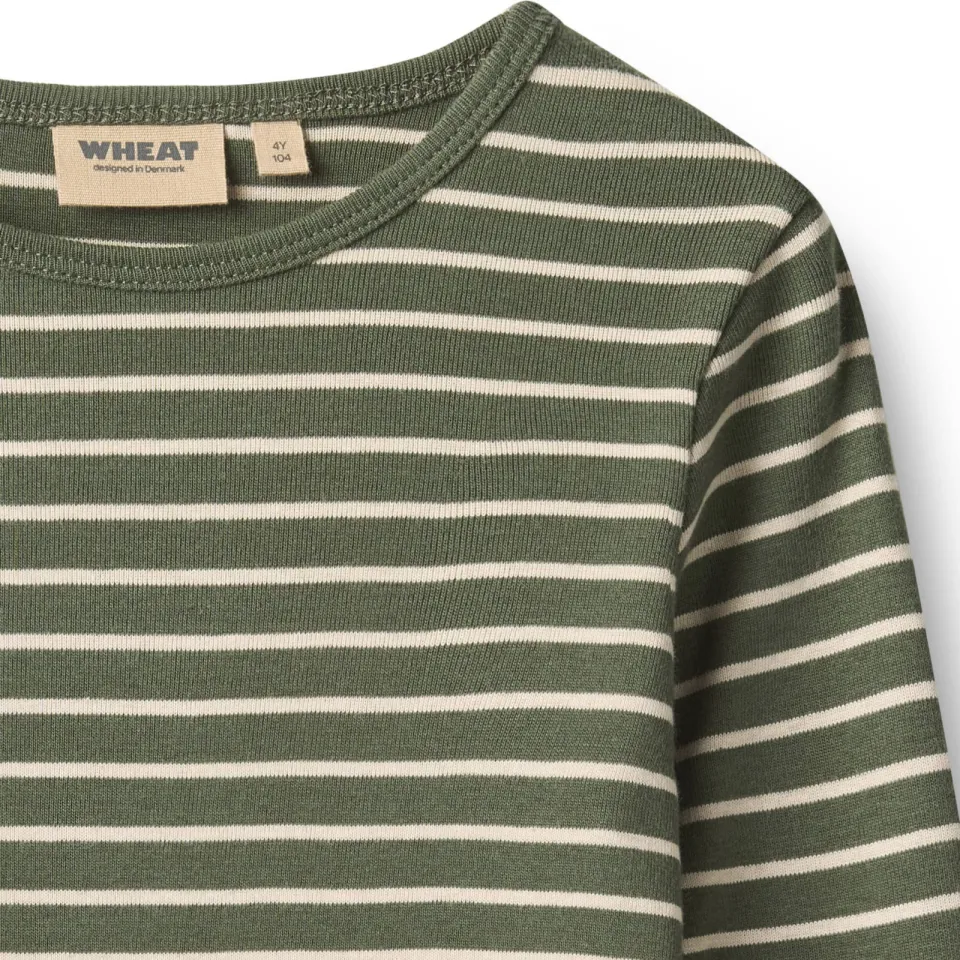 Wheat rechtvallende gestreepte longsleeve groen/wit, foto 3