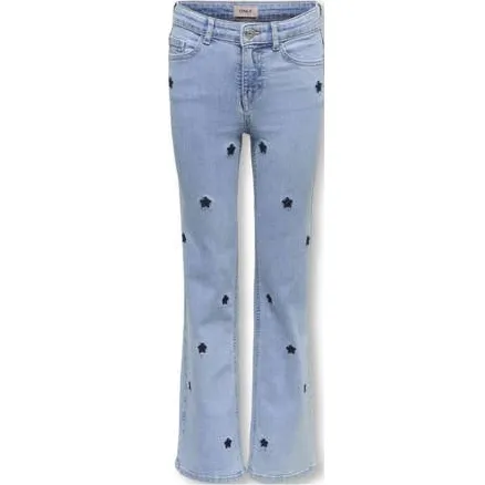 Only KIDS ONLY GIRL wide leg jeans light blue denim Blauw Meisjes Stretchdenim