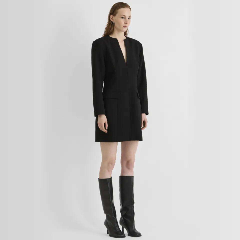 Rouge Edit mini jurk met split zwart, foto 4