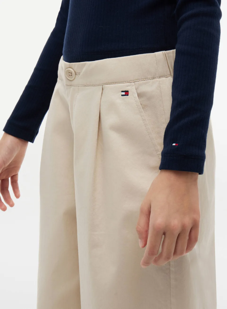 Tommy Hilfiger wijde broek met plooien beige, foto 6