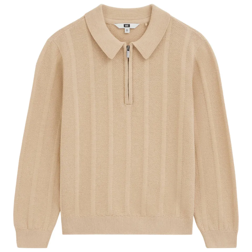 WE Fashion gebreide polo - beige, foto 3