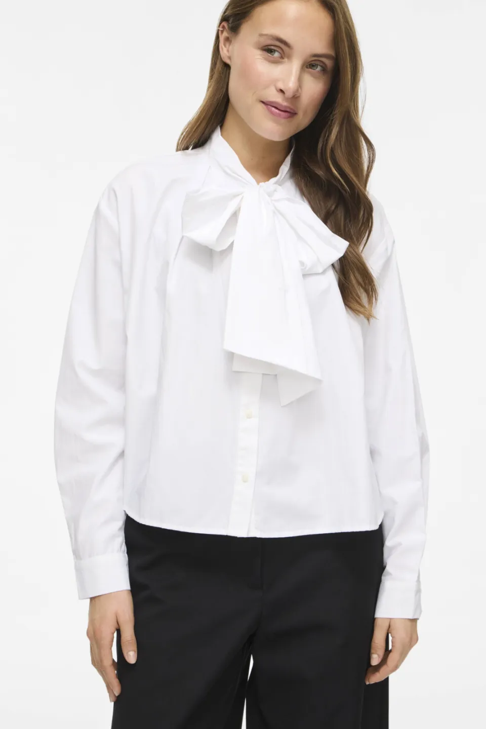 Vila blouse met plooien - wit, foto 4